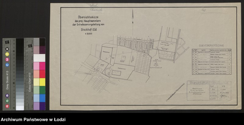 Obraz 1 z jednostki "Übersichtsskizze des proj. Hauptsammlers der Entwässerungsleitung von Stockhof - Süd"