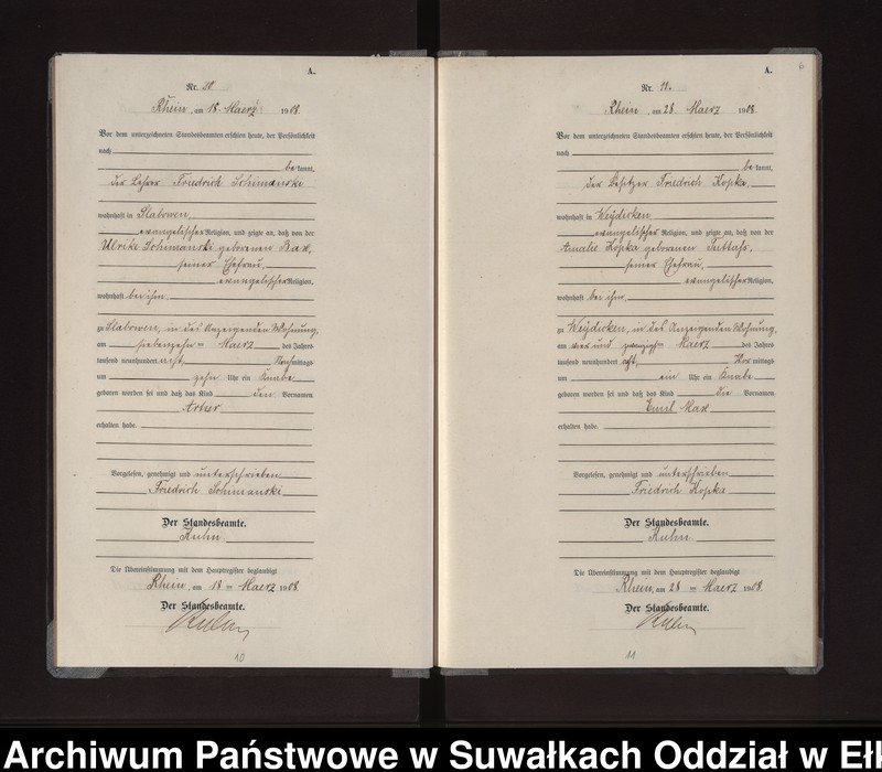 image.from.unit.number "Geburts-Neben-Register des Königlichen Preussischen Standes-Amtes Gneist Kreis Lötzen"