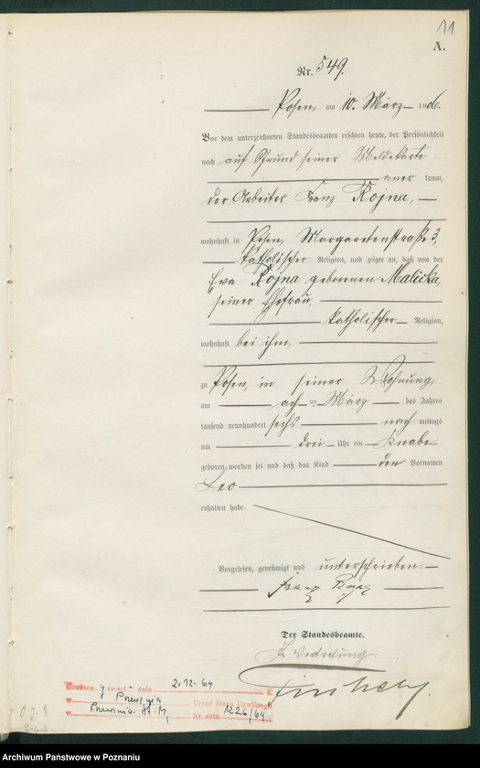 Obraz 13 z jednostki "Księga miejscowa urodzeń tom II"