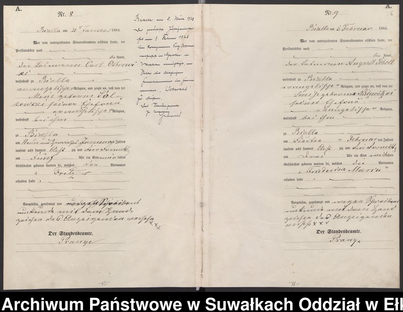 image.from.unit.number "Geburts-Haupt-Register des Königlichen Preussischen Standes-Amtes Bialla Kreis Johannisburg"
