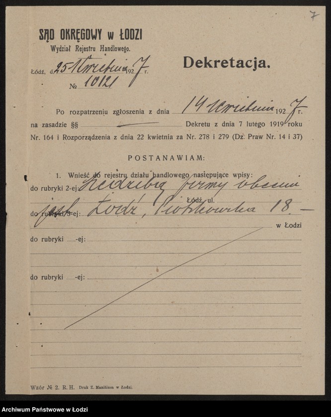 image.from.unit.number "Judka Dimant – drobna sprzedaż towarów bawełnianych"