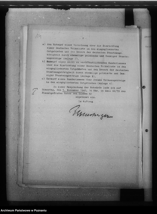 Obraz 18 z jednostki "Zarządzenia, wytyczne i korespondencja w sprawach ogólnych niemieckiej listy narodowej"