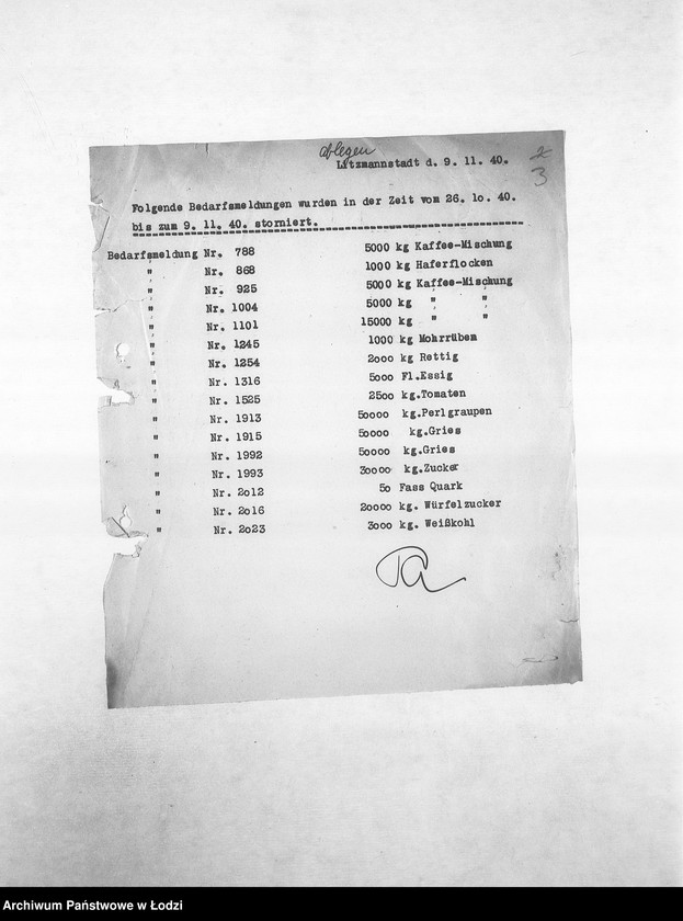 Obraz 6 z jednostki "Bedarfsmeldungen [Kopie skierowanych do GV zapotrzebowań na surowce, materiały, narzędzia, maszyny itp. potrzebne resortom pracy do produkcji]"