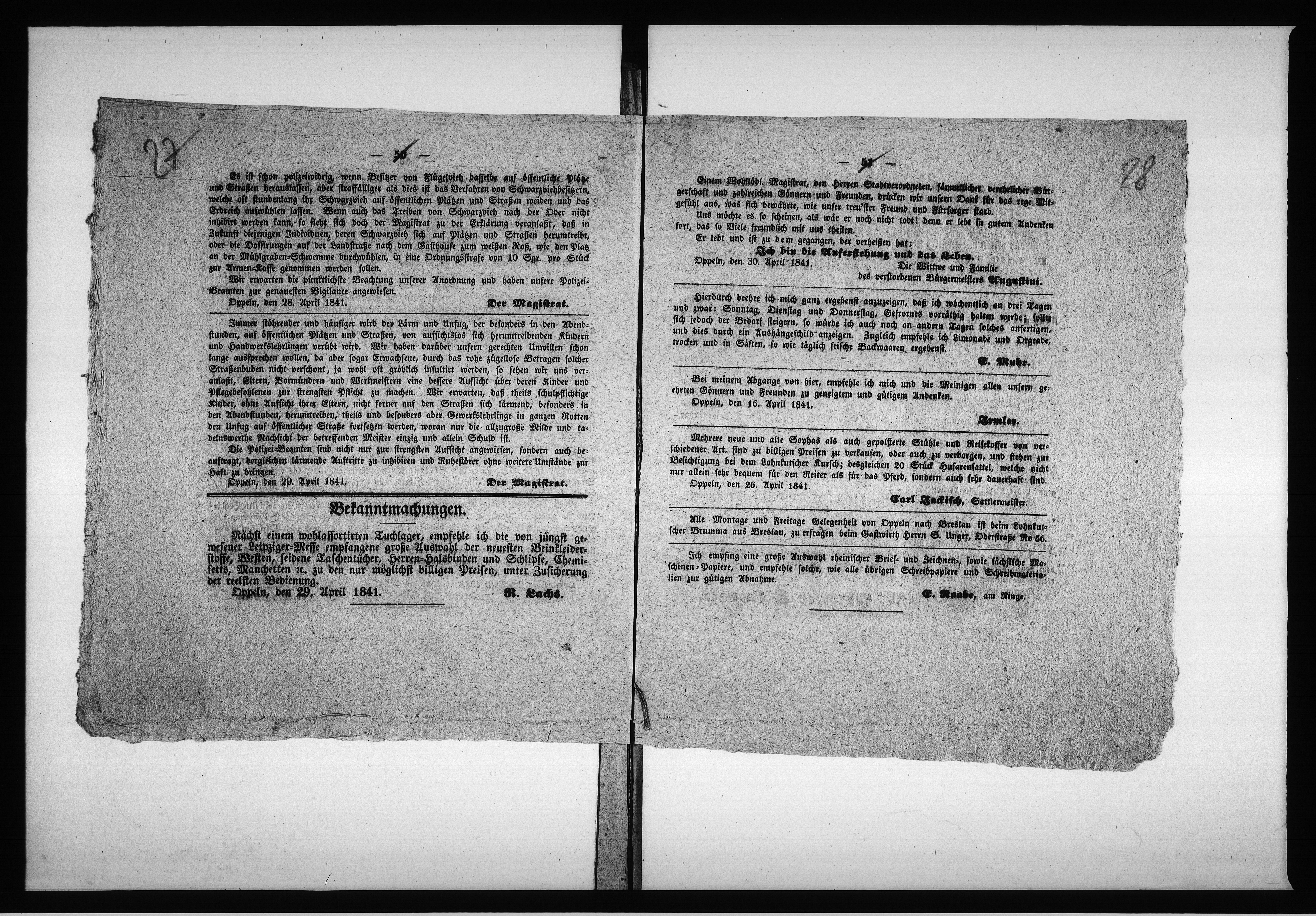 Obraz 19 z jednostki "Acta des Magistrats zu Oppeln betreffend: die Verpachtung der der hiesigen Stadt-Commune nach verbleibenden Mauth-Erhebungsstellen de Anno 1838"