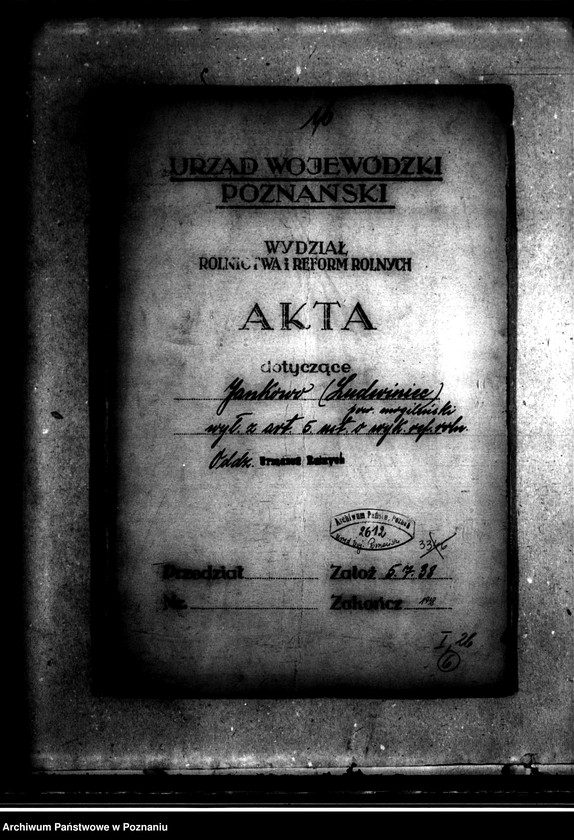 Obraz 4 z jednostki "Majątek Jankowo /Ludwiniec/ powiatu mogileńskiego wyłączenie z art. 5 ustawy o wykonaniu reformy rolnej"