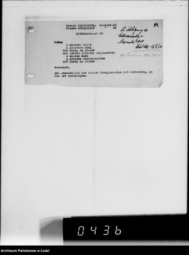 Obraz 18 z jednostki "[Informacje o posiadaniu przez Żydów kosztowności]"