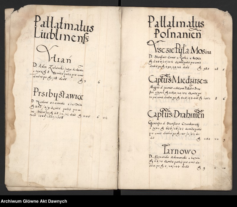 image.from.unit.number "Sumariusz pieniędzy i rejestr retenty piątej części z dochodów dóbr stołowych z terenów całej Rzeczpospolitej."