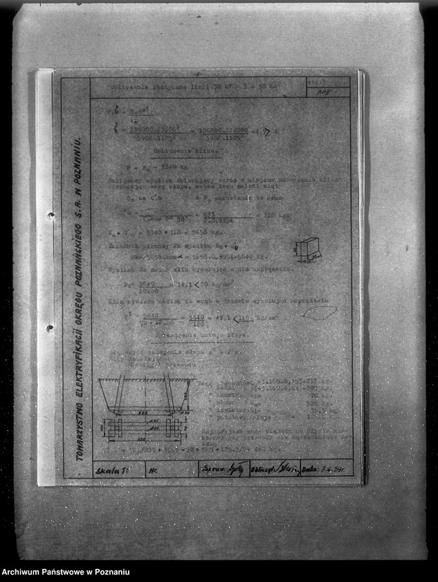 Obraz 15 z jednostki "/Opisy techniczne i rysunki projektu napowietrznych linii elektrycznych 30 km z Poznania do Gostynia przez Zaniemyśl Dolsk oraz z Poznania do Rogoźna przez Oborniki/"