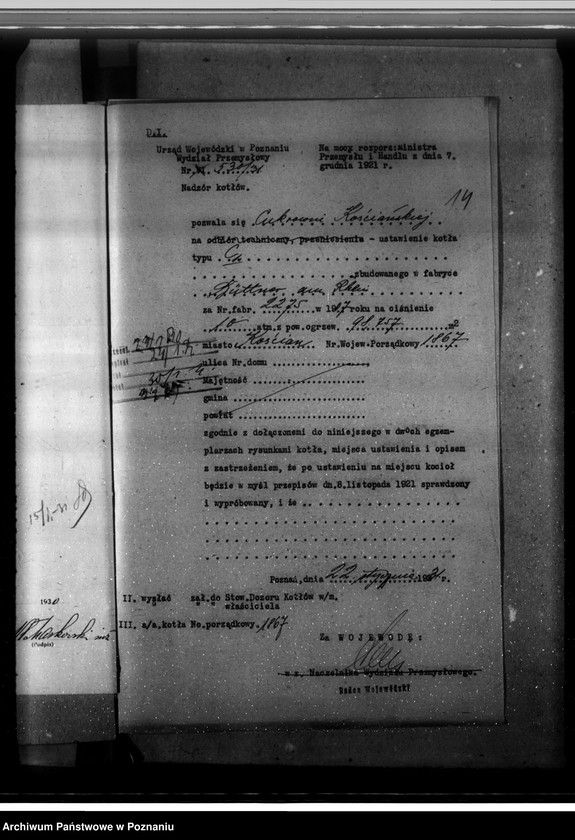 Obraz 20 z jednostki "Cukrownia w Kościanie nr woj. kotła 1867"