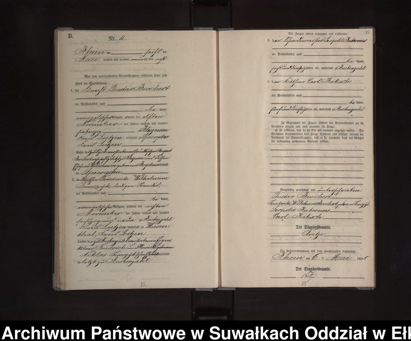 image.from.unit.number "Heiraths-Neben-Register des Königlichen Preussischen Standes-Amtes Orlen Kreis Loetzen"