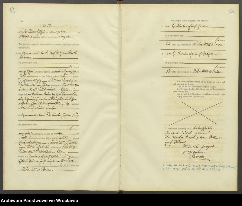 Obraz 13 z jednostki "Heiraths-Haupt-Register Nieder Peilau (Piława Dolna) 1913-1917"