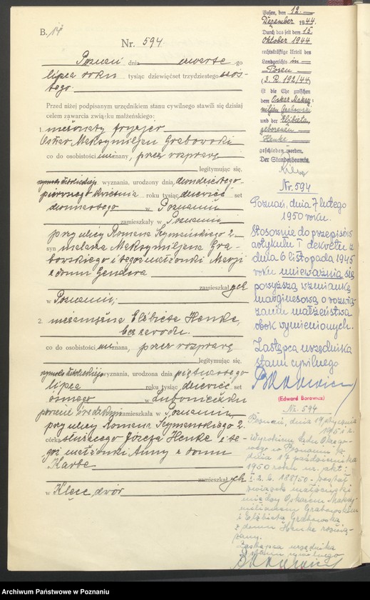 Obraz 16 z jednostki "Księga miejscowa małżeństw tom III [Rejestr główny małżeństw]"