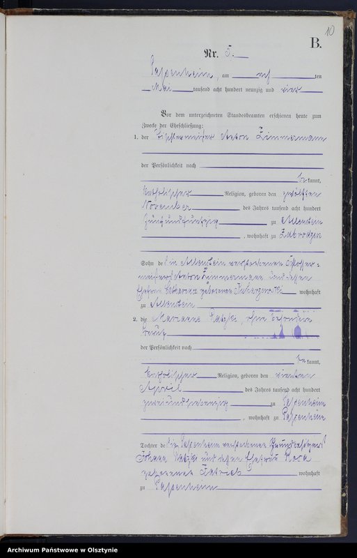 image.from.unit.number "Heiraths-Haupt-Register Nr 1 - 15"