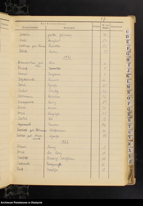 image.from.unit.number "Alphabetisches Namenverzeichnis zum Sterbebuch"