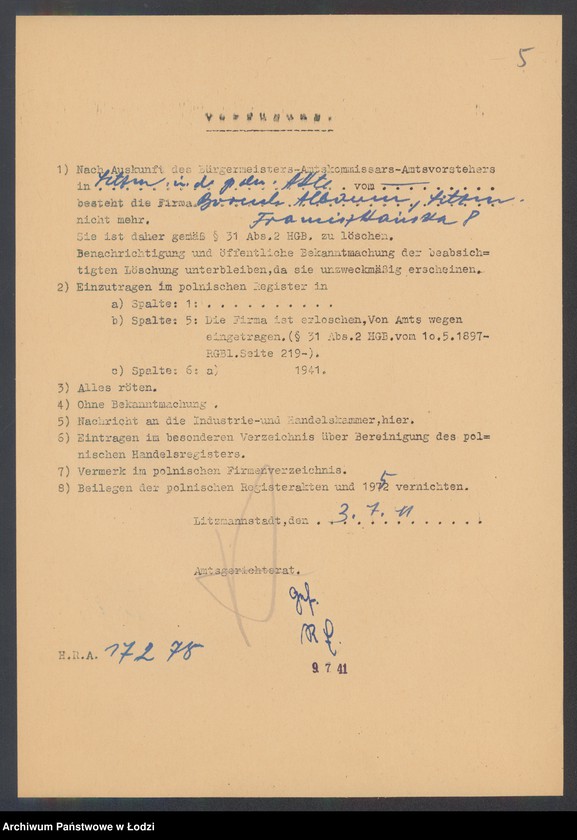 Obraz 7 z jednostki "Boruch Elbaum- drobna sprzedaż przędzy"