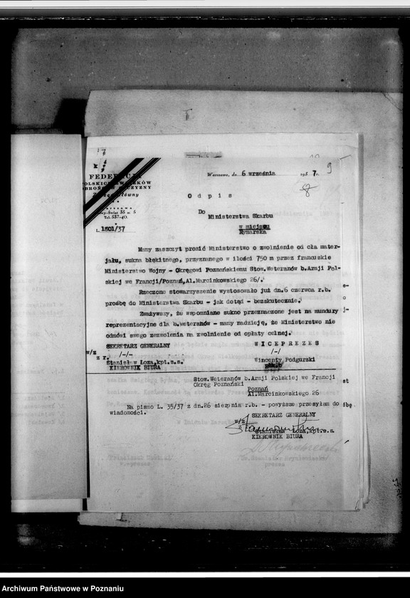 Obraz 13 z jednostki "Korespondencja m.in. z Zarządem Głównym"