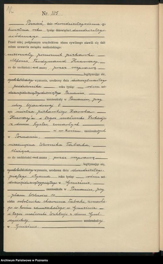 Obraz 18 z jednostki "Księga miejscowa małżeństw tom II [Rejestr główny małżeństw]"