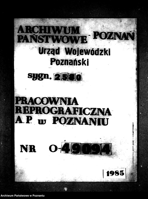 Obraz 1 z jednostki "/Majątek Prusim-Rozbitek powiatu międzychodzkiego sprawy parcelacyjne"