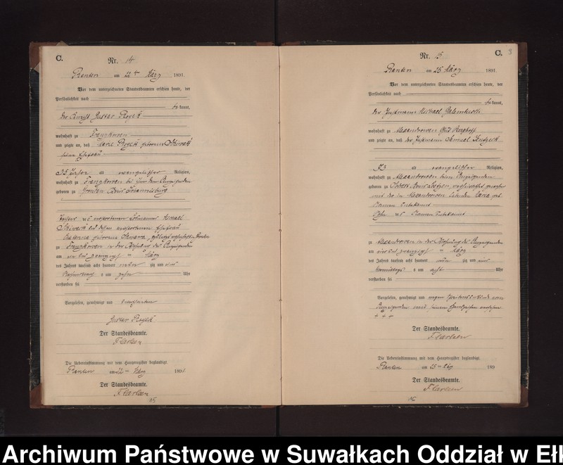 Obraz 12 z jednostki "Sterbe-Neben-Register des Preussischen Standes-Amtes Neuhoff Kreis Loetzen"