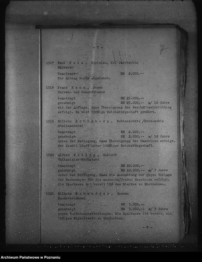 Obraz 11 z jednostki "Protokolle über Sitzungen des Ausschusses für reichsverbürgte Kredite, sowie Anträge auf Reichswirtschaftshilfe"