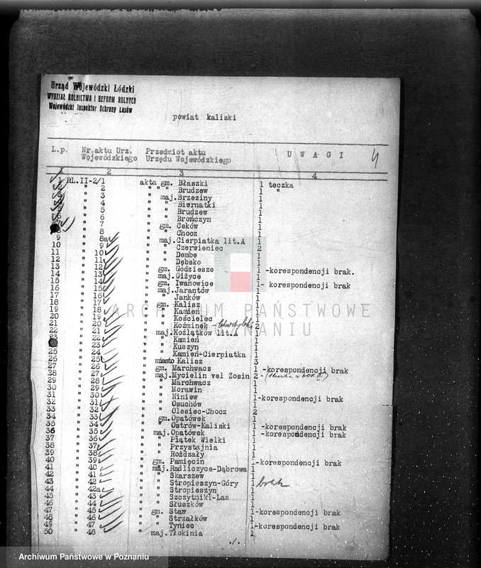 image.from.unit.number "/Inspektorat Ochrony Lasów/ /przejmowanie materiałów aktowych spisy akt/"