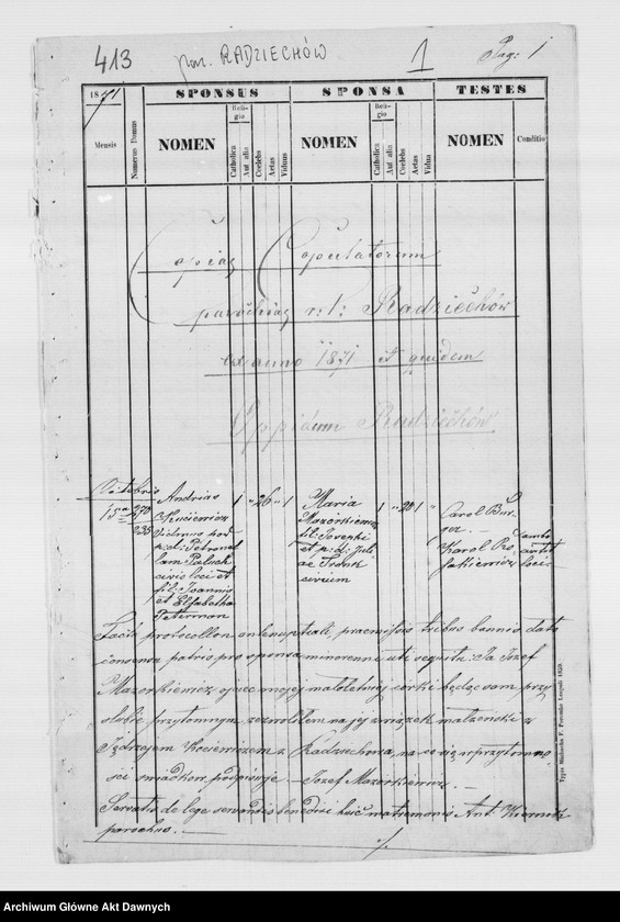 image.from.unit.number "Parafia: Radziechów. Dekanat: Busk. Kopie z ksiąg metrykalnych ur., śl., zg. dla całej parafii (miasto Radziechów i wsie)."