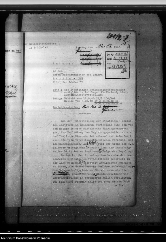 Obraz 9 z jednostki "Dienstaufsicht über die Mediznalinstitute"