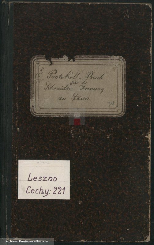Obraz 1 z jednostki "Protokollbuch für die Schneiderinnung zu Lissa"