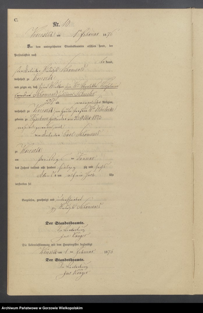 Obraz 12 z jednostki "Sterbe Register"