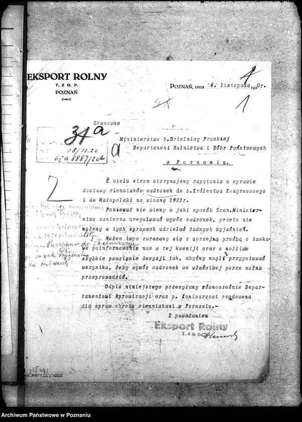 Obraz 5 z jednostki "Sprawy szczegółowo-administracyjne Ministerstwo Rolnictwa sprzedaż sadzonek"