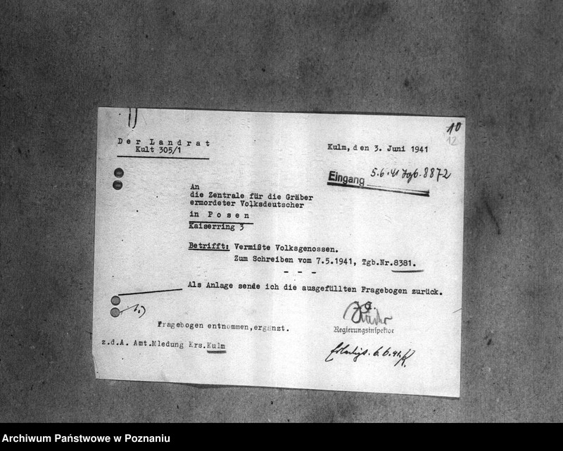 Obraz 16 z jednostki "Amtliche Meldungen Kreis Kulm (Cełmno oraz powiat toruński)"