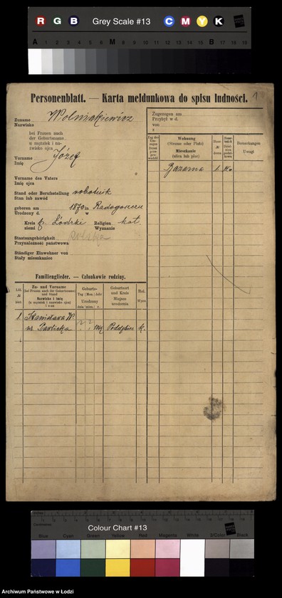 Obraz 3 z jednostki "[Spis ludności Łodzi] Wolniakiewicz - Wolst"