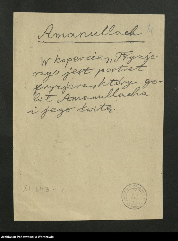 image.from.unit.number "Amanoullah /Amanullach Chan/ - król Afganistanu"