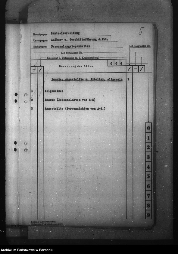 Obraz 9 z jednostki "Aktenplan der - Preisbildungsstelle"