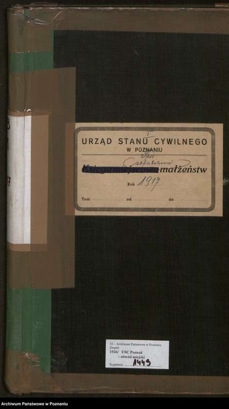 Obraz 2 z jednostki "Spis alfabetyczny małżeństw za 1917"