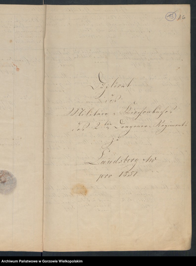 image.from.unit.number "Duplikate der Kirchenbücher Evangelisch-Reformierte Gemeinde, Zweiter Dragoner Regiment, Achtes Landwehr Regiment zu Landsberg an der Warthe"