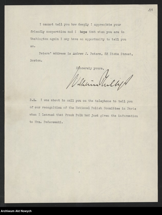 image.from.unit.number "Stosunek Stanów Zjednoczonych A.P. do sprawy niepodległości Polski. Memoriały. Korespondencja. Wycinki prasowe"