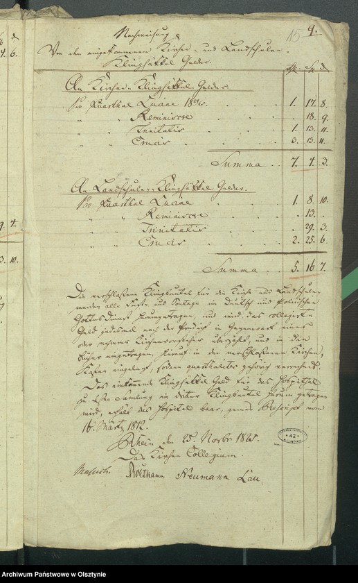 image.from.unit.number "Beläge zur 1824/1825-ten Rheinschen Kirchen Cassen Rechnung"
