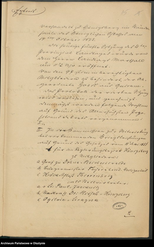 image.from.unit.number "Acta des [21]ten Provinzial-Landtages der Stände des Königreichs Preußen Wahlen"