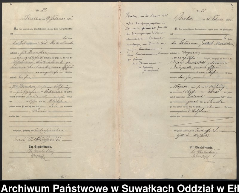 image.from.unit.number "[Geburts-Haupt-Register des Königlichen Preussischen Standes-Amtes Belzonzen Kreis Johannisburg]"