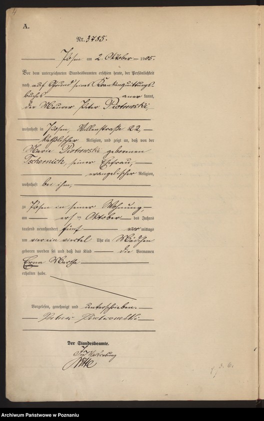 Obraz 6 z jednostki "Księga miejscowa urodzeń tom VIII"