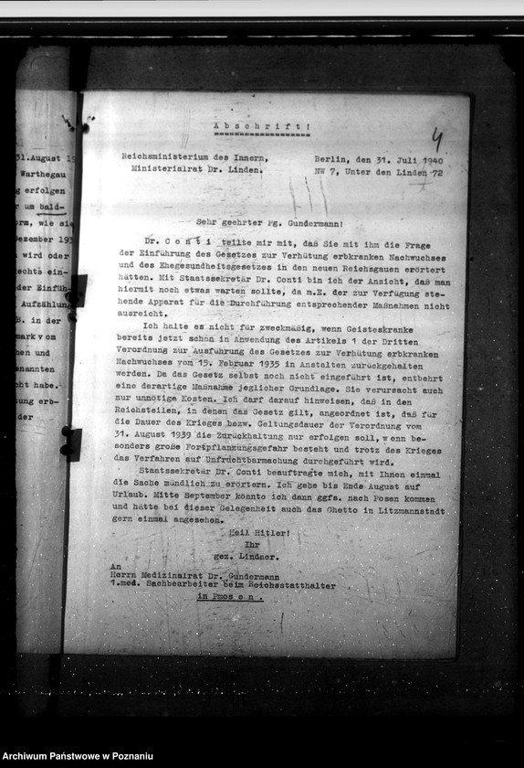 Obraz 7 z jednostki "Gesetz zur Verhütung erkrankten Zackwuchses"