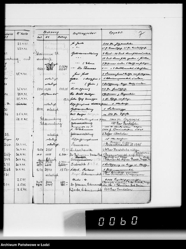 Obraz 12 z jednostki "Aufträge für die Abteilungen "Kurschnerei", "Polsterei", "Sattlerei", "Lederwarenabteilung""