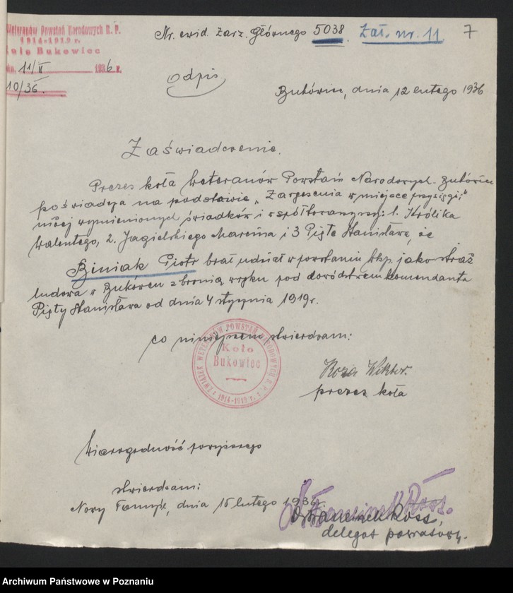 Obraz 10 z jednostki "Wnioski o odznaczenia [Związku Weteranów Powstań Narodowych Rzeczypospolitej Polski]"