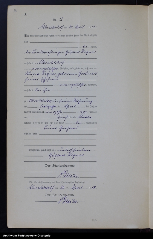 image.from.unit.number "Geburts-Neben-Register Nr 1 - 35 [ Księga urodzeń - wtóropis ]"