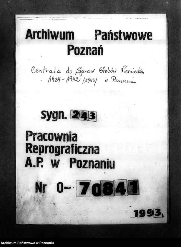 Obraz 1 z jednostki "Kreis Konin. Zgłoszenia zmarłych i zaginionych miejscowych Niemców w 1939 roku"