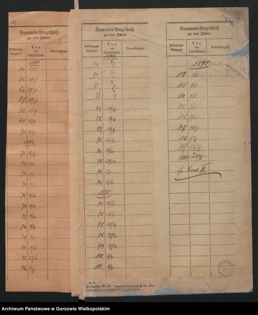 image.from.unit.number "Nebenregister des Standesamts zu Küstrin"