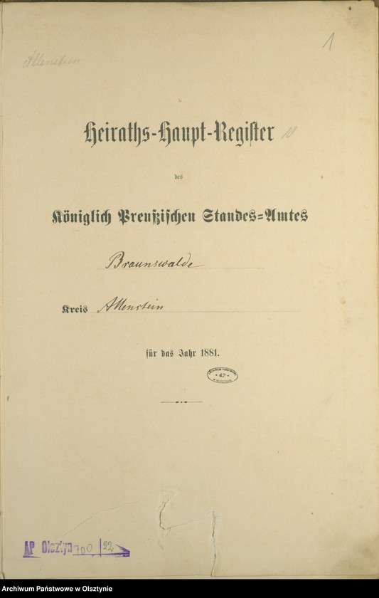 image.from.unit.number "Heiraths-Haupt-Register Nr 1 - 16"