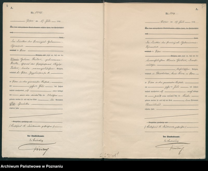 Obraz 6 z jednostki "Księga miejscowa urodzeń tom IV [Rejestr główny urodzeń]"