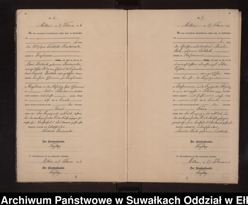 image.from.unit.number "Geburts-Neben-Register des Preussischen Standes-Amtes Stasswinnen Kreis Lötzen"